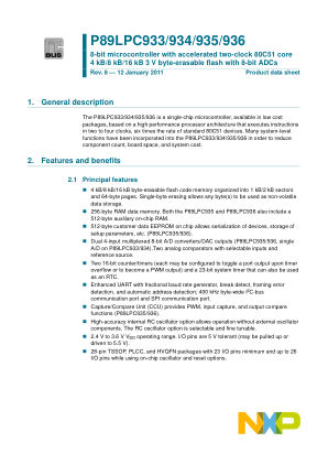 P89LPC933 datasheet cover page