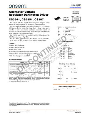 CS3341 datasheet cover page