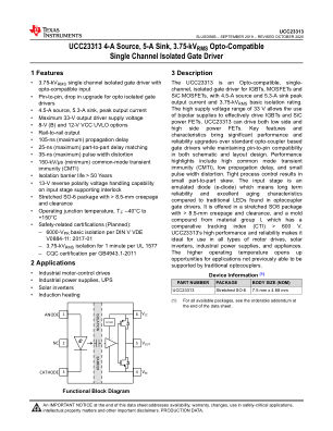 UCC23313 datasheet cover page