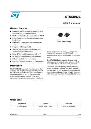 STUSB03E 数据手册首页