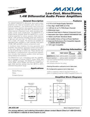 MAX9718-MAX9719 datasheet cover page