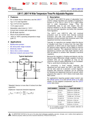 LM317-N datasheet cover page