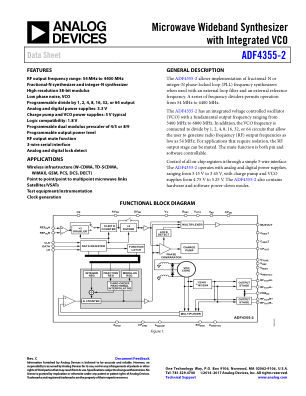 ADF4355-2 数据手册首页