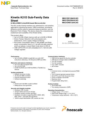 K21P80M50SF4V2 datasheet cover page