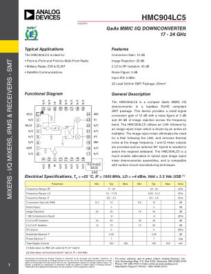 HMC904 datasheet cover page