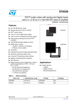STA529 数据手册首页