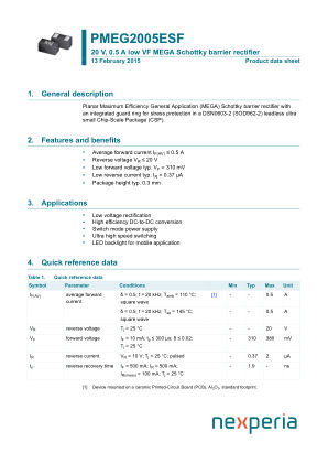 PMEG2005ESF315 datasheet cover page