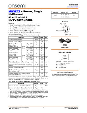 NVTYS020N08HL 数据手册首页
