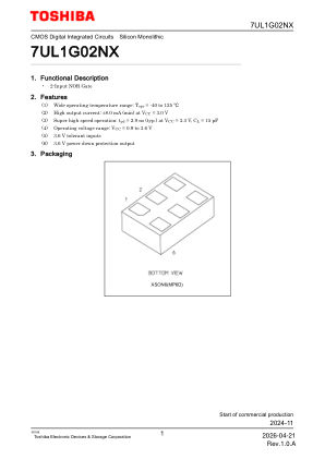 7UL1G02NX 数据手册首页
