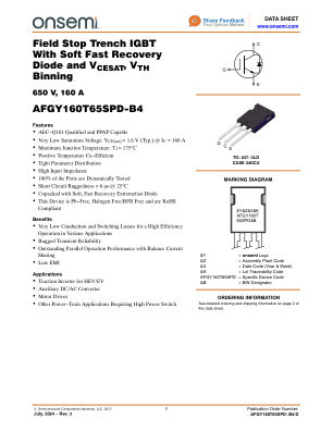 AFGY160T65SPD-B4 datasheet cover page