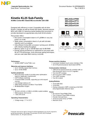 KL25P80M48SF0 datasheet cover page