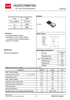 RQ3P270BKFRA 数据手册首页