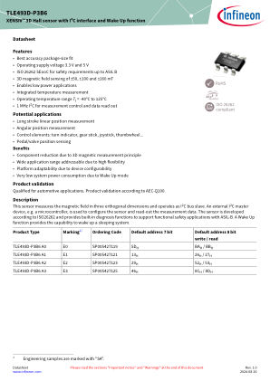 TLE493D-P3B6 datasheet cover page