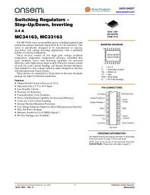 MC34163 datasheet cover page