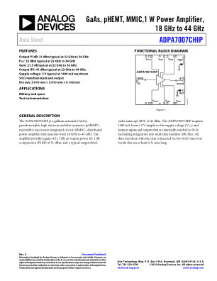 ADPA7007CHIP 数据手册首页