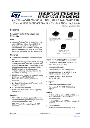 STM32H730AB 数据手册首页