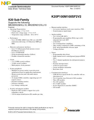 K20P100M100SF2V2 数据手册首页