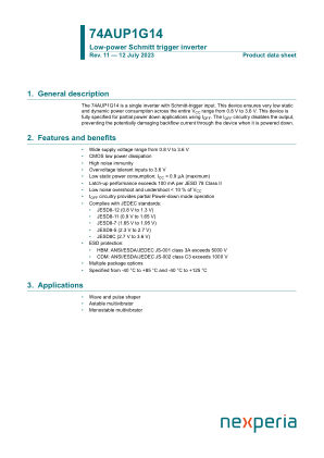 74AUP1G14GV125 datasheet cover page