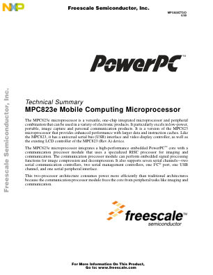 MPC823ETS 数据手册首页