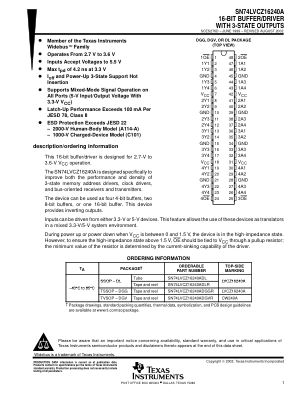 SN74LVCZ16240A datasheet cover page