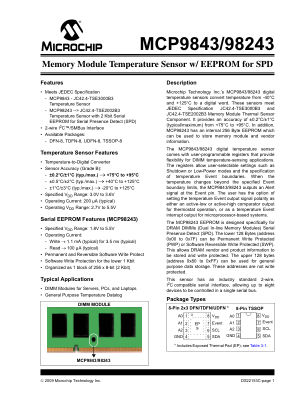 MCP98243T-BE 数据手册首页