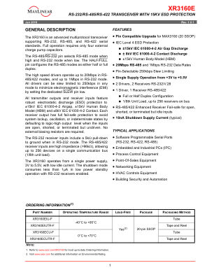 XR3160 datasheet cover page