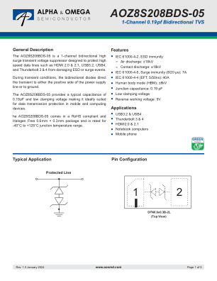 AOZ8S208BDS-05 datasheet cover page