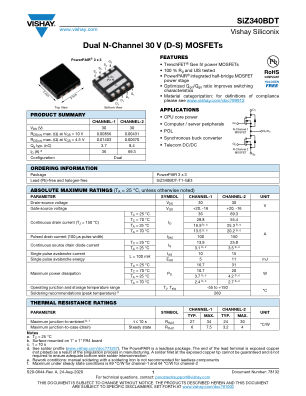 SIZ340BDT datasheet cover page