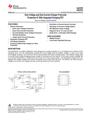 BQ24352 datasheet cover page