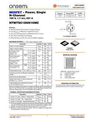 NTMTSC1D6N10MC datasheet cover page