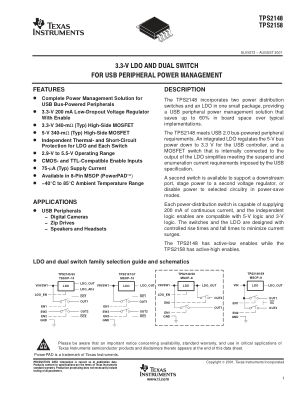 TPS2158 datasheet cover page