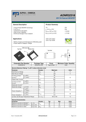 AONR32318 datasheet cover page