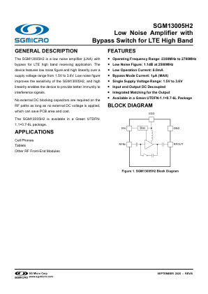 SGM13005H2 datasheet cover page