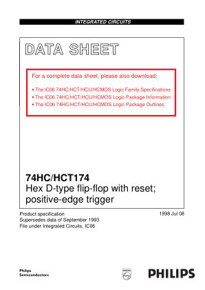 74HCT174DB datasheet cover page