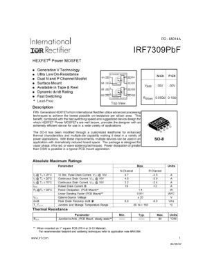 IRF7309 datasheet cover page