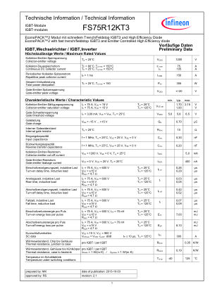 FS75R12KT3 datasheet cover page