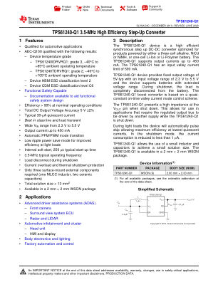 TPS61240-Q1 datasheet cover page