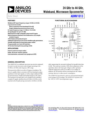 ADMV1013 数据手册首页