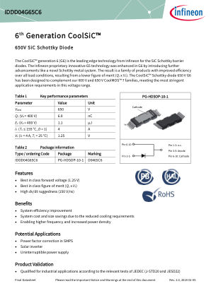 IDDD04G65C6 datasheet cover page
