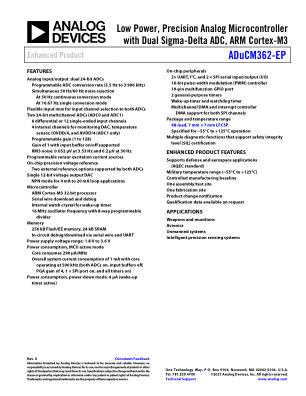 ADUCM362-EP 数据手册首页