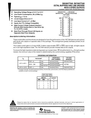 SN74HCT540 数据手册首页