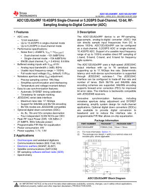 ADC12DJ5210RF datasheet cover page