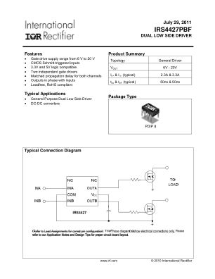 IRS4427 datasheet cover page