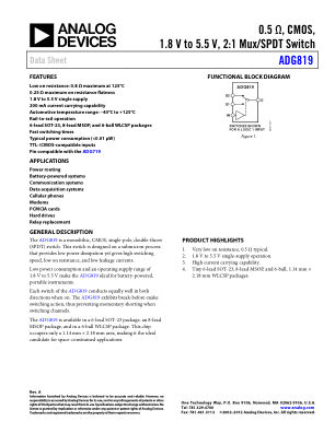 ADG819 数据手册首页