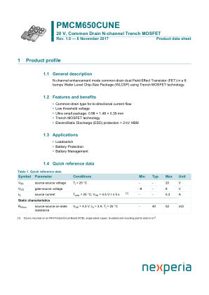 PMCM650CUNEZ datasheet cover page