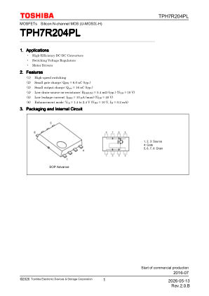 TPH7R204PL datasheet cover page