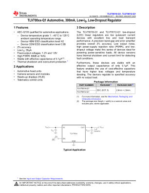 TLV70018-Q1 datasheet cover page