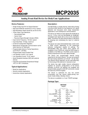 MCP2035T-I 数据手册首页
