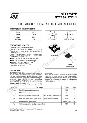 STTA2512 datasheet cover page