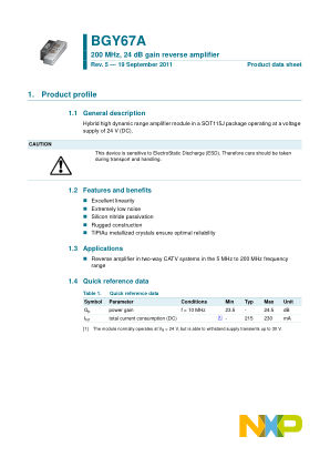 BGY67A datasheet cover page